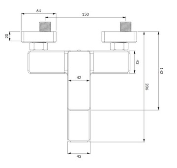 НАКЛАДНОЙ СМЕСИТЕЛЬ ДЛЯ ВАННЫ OMNIRES PARMA PM7430BL