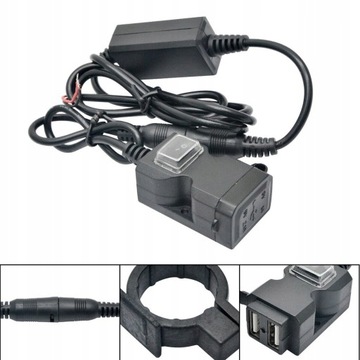 ВОДОНЕПРОНИЦАЕМОЕ ЗАРЯДНОЕ УСТРОЙСТВО ДЛЯ МОТОЦИКЛА 2x USB