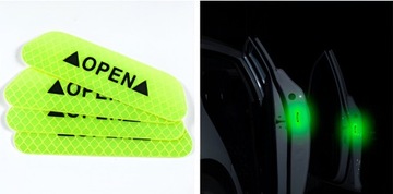 СВЕТООТРАЖАЮЩИЕ ПРЕДУПРЕЖДАЮЩИЕ НАКЛЕЙКИ НА ДВЕРИ АВТОМОБИЛЯ, САМОКЛЕЯЩИЕСЯ, 4 ШТ.