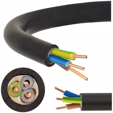 Kabel przewód ziemny zewnętrzny UV YKY 3x1 mm2