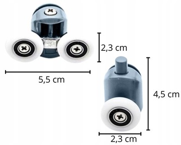 ROLKI KÓŁKA ROLKA DO KABINY PRYSZNICOWEJ 23MM ZESTAW 8SZT