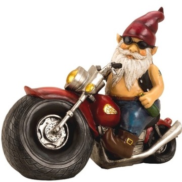 Krasnal Ogrodowy na Czerwonym Motocyklu