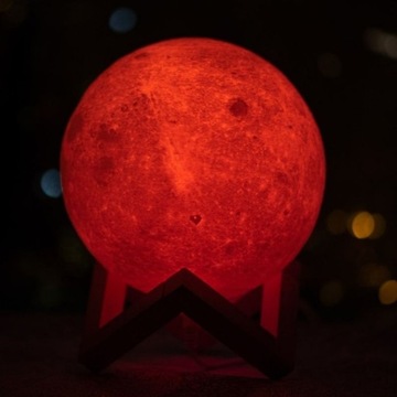 LAMPKA NOCNA KSIĘŻYC LAMPA KSIĘŻYC LAMPKA NOCNA LED DLA DZIECI PILOT 40CM