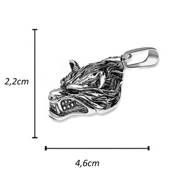 КУЛОН С СЕРЕБРЯНЫМ ВОЛКОМ 925 ГОЛОВЫ, ГОЛОВА ВОЛКА