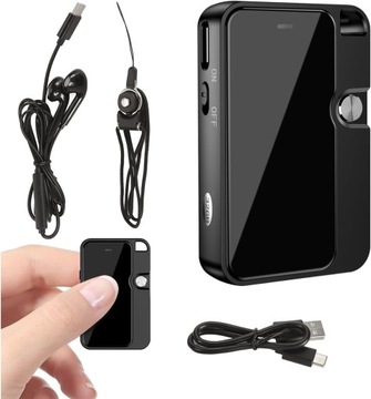 MINI DYKTAFON PODSŁUCH SZPIEGOWSKI AKTYWACJA GŁOSEM 32GB + SŁUCHAWKI