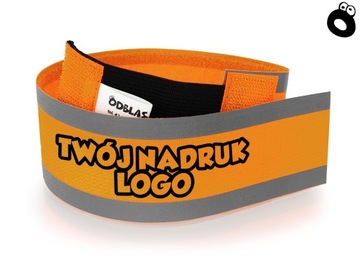 Светоотражающая повязка + ваш собственный логотип.