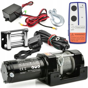 АККУМУЛЯТОРНАЯ ЛЕБЕДКА ДЛЯ ПЛУГА ATV 12V 3500LBS РОЛИКОВЫЕ + ДИСТАНЦИОННОЕ УПРАВЛЕНИЕ