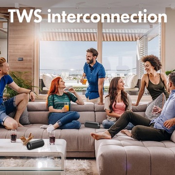 Портативный двойной стереодинамик, водонепроницаемый, 50 Вт.