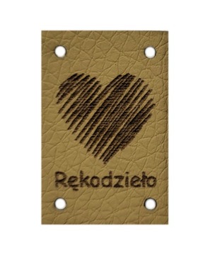 Metka naszywka RĘKODZIEŁO ekoskóra 20x30 mm D18