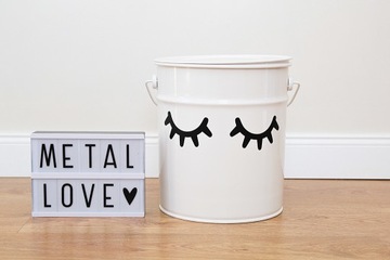 metalowy kosz wiaderko na zabawki