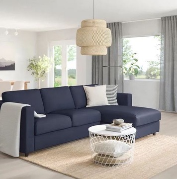 ВИМЛЕ Чехол на 3-местный диван, Оррста черно-синий