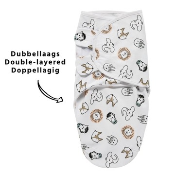 Meyco Baby Animal dwuwarstwowy otulacz dla niemowląt / cienki becik swaddle