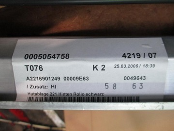 ROLETA OKNO MERCEDES-BENZ OE A2216901249