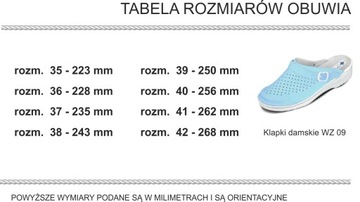 OBUWIE MEDYCZNE niebieskie klapki r 41