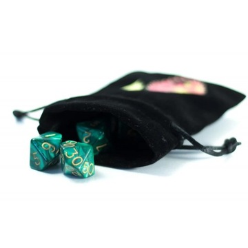 ZIELONY WISIOR ZESTAW 7 JADEITOWYCH KOŚCI RPG