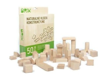 Klocki drewniane 50szt natural POLSKIE Montessori