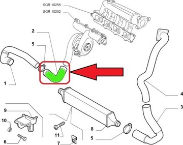TRUBKA WAZ INTERCOOLER FIAT 1.9 51825574 51787292