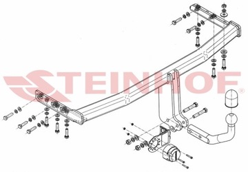 NOVÝ ZAŘÍZENÍ(HÁK) TÁŽNÝ DO NISSAN PRIME P12 KOMBI 2002-2008 STEINHOF 1850 KG