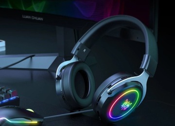 НАУШНИКИ С МИКРОФОНОМ ДЛЯ ИГРОВ С RGB LED-подсветкой НОВАЯ ИГРА