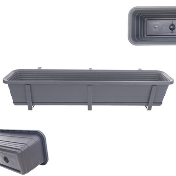 SKRZYNKA BALKONOWA DONICZKA DONICA 80cm UCHWYTY PODSTAWKA BALKON BALUSTRADĘ