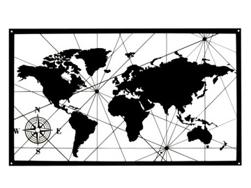 Metalowy obraz Mapa świata