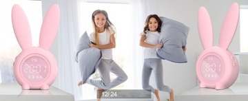 НОЧНИК ДЕТСКИЙ БУДИЛЬНИК КРОЛИК ЧАСЫ ДЛЯ ДЕТЕЙ