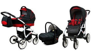 BabyLux Wózek 3w1 dziecięcy spacerówka Largo ALU