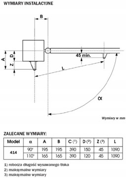 Zestaw napęd siłownik FAAC 414 LAMPA LED 3x PILOTY