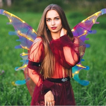 ELECTRIC FAIRY WINGS ELEKTRYCZNE SKRZYDŁA WRÓŻKI Z DIODAMI LED NA HALLOWEEN