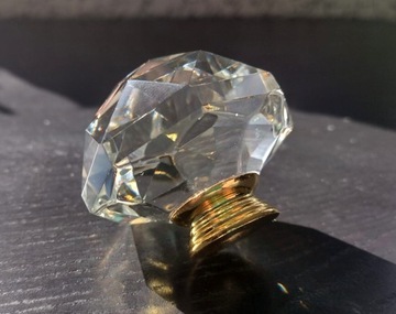 МЕГА БОЛЬШАЯ ХРУСТАЛЬНАЯ МЕБЕЛЬНАЯ РУЧКА, ЗОЛОТАЯ РУЧКА