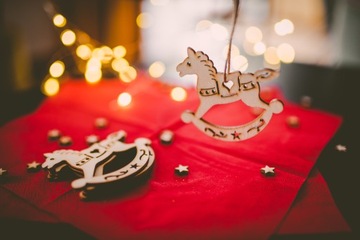 Елочная игрушка ЗВЕЗДА ДЕРЕВЯННЫЙ КУЛОН 7см