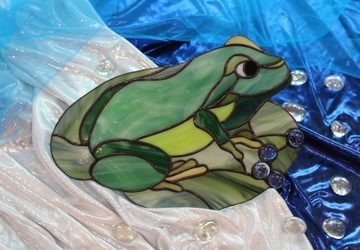Витражная лягушка Тиффани символ счастья, подарок