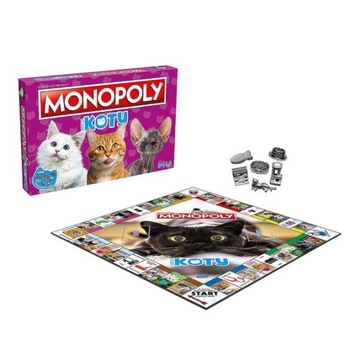 GRA PLANSZOWA MONOPOLY KOTY EDUKACYJNA RODZINNA POLSKA WERSJA ZWIERZĘTA 24H