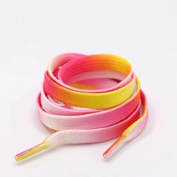 1Pair Colorful Shoelaces Rainbow Gradient Flat Shoe laces For Canvas