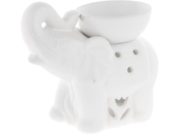 Piękny prezent ceramiczny KOMINEK ZAPACHOWY biały Słoń 14x16x8 olejek wosk
