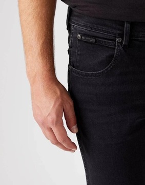WRANGLER Texas duże czarne męskie podnie jeans czarne W42 L32