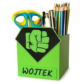 KAJAWIS Organizer na biurko Przyborni kredki piórnik IMIĘ prezent HULK EKO