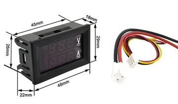 ВОЛЬТМЕТР АМПЕРМЕТР 0,56 дюйма 0–100 В/100 А