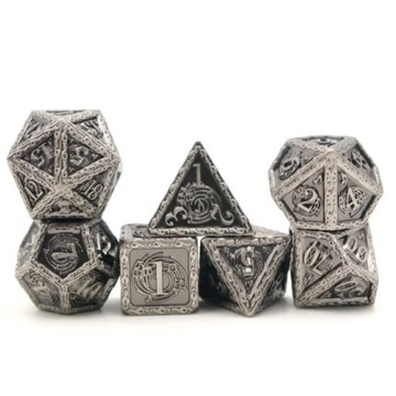 ZAKLĘTA PIEŚŃ BARDA ZESTAW 7 METALOWYCH KOŚCI RPG