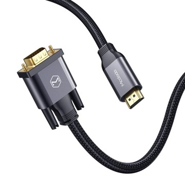 Długi Kabel do monitora Mcdodo HDMI do VGA, czarny 2m