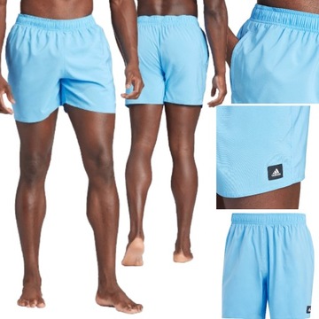 KROTKIE SPODENKI MESKIE ADIDAS SOLID CLX SPODENKI KAPIELOWE NIEBIESKI S