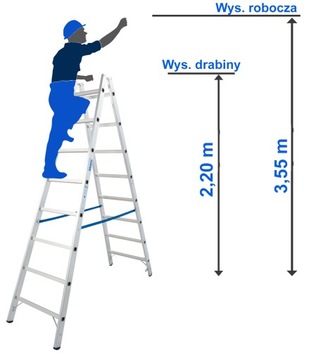KRAUSE STABILO drabina aluminiowa 2x8 124920 3,55m