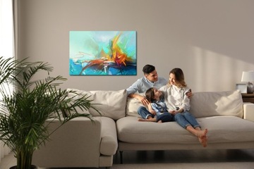 Obraz Na Płótnie ABSTRAKCJA do salonu pokoju Żaglówka KOLOROWA Canvas 90x60