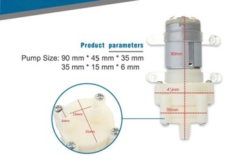 MINI Pompa wody membranowa - silnik R385+ -12V- 3W