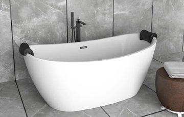 Черный подголовник для отдельностоящей ванны Besco