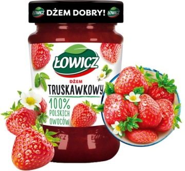 Клубничное варенье Łowicz с минимальным количеством сахара 280 г