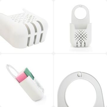 ORGANIZER KUCHENNY NA GĄBKĘ UCHWYT DO ZLEWU Z GĄBKĄ PRZYBORNIK SZARY