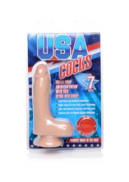 USA COCKS DUAL DENSITY 7” - SKIN DUŻE WIBRATORY
