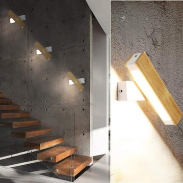 СВЕТОДИОДНЫЙ НАСТЕННЫЙ СВЕТИЛЬНИК ВРАЩАЮЩИЙСЯ НА 360° ДЕРЕВЯННЫЙ НАСТЕННЫЙ СВЕТИЛЬНИК