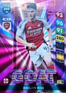 PANINI FIFA 365 2025 RARE EXCELLENCE EXC 1 GOAT DECLAN RICE ARSENAL